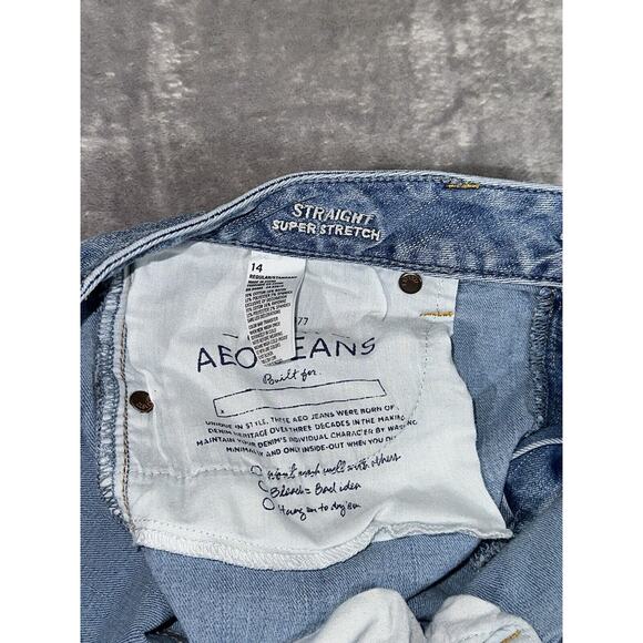 American Eagle Jeans Women's Mid Rise Straight Super Stretch Size 14 - Picture 6 of 11